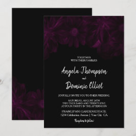 Convites Casamento Floral Moody Black