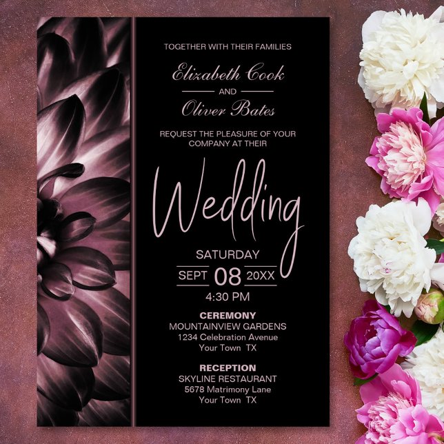 Convites Casamento Floral Moody Pink (Criador carregado)