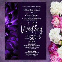 Convites Casamento Floral Moody Purple