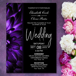 Convites Casamento Floral Moody Purple