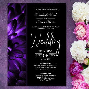 Convites Casamento Floral Moody Purple