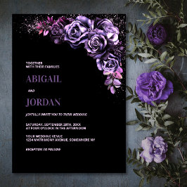 Convites Casamento Floral Moody Purple