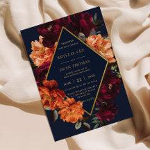Casamento Floral Naval Laranja Queimada Borgonha T