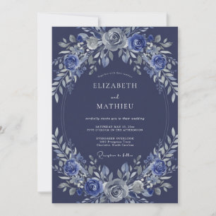 Convites Casamento Floral Naval Romance Etéreo