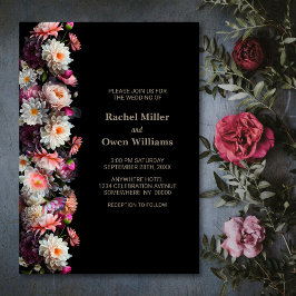 Convites Casamento Floral Negro