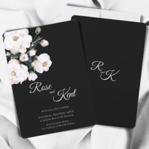 Casamento Floral Negro Mínimo Elegante