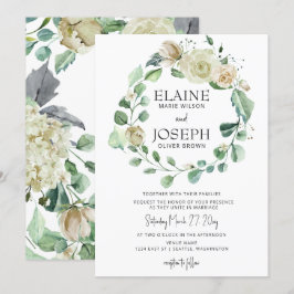 Convites Casamento Floral Neutro Botânico Rustic Airy