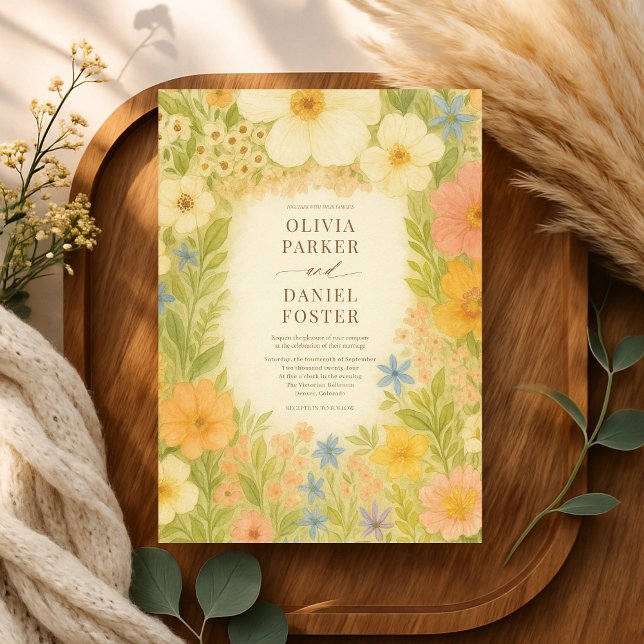 Convites Casamento Floral no Jardim Botânico de Flores Silv (Criador carregado)