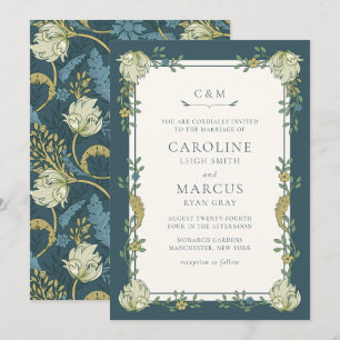 Convites Casamento Floral no Jardim Morris em Arte Nova Vin