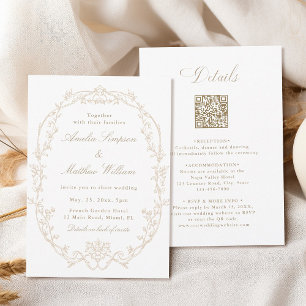 Convites Casamento Floral Ornamentado em Areia Tudo em Um