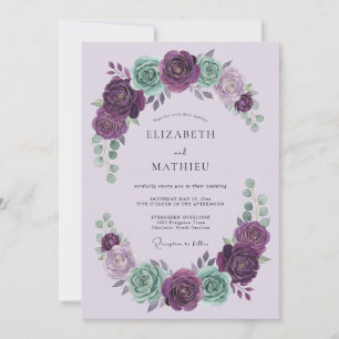 Convites Casamento Floral Ornamentado Lavanda