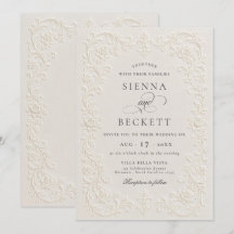 Casamento Floral Ornato Estilo Elegante Creme Em R