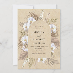 Convites Casamento Floral Orquídea Boho 