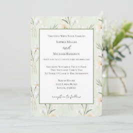 Convites Casamento Floral Orquídea Hibisco Creme Branco Men