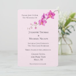 Convites Casamento Floral Orquídeo Rosa