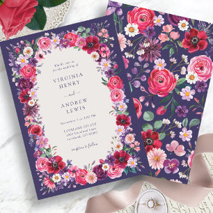 Convites Casamento Floral Ousado