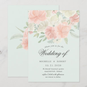 Convites casamento floral pastel primavera leve