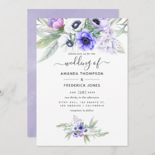 Convites Casamento Floral Pastel Violet