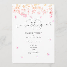 Convites Casamento Floral Peach Blossom