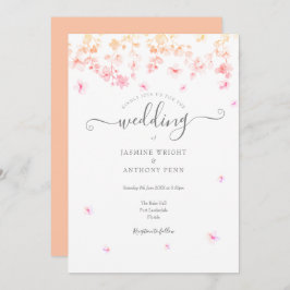Convites Casamento Floral Peach Blossom