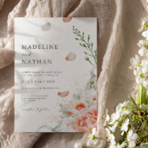 Casamento Floral Peach Watercolor