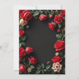 Convites Casamento Floral Personalizado de Rosas Vermelhos
