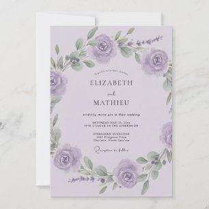 Convites Casamento Floral Poético Lilás