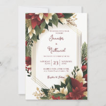 Casamento Floral Poinsettia Dourado Borgonha de Na