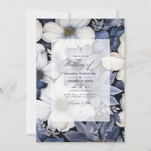 Convites Casamento Floral Preto e Branco
