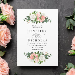 Convites Casamento Floral Primavera Blush
