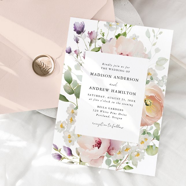 Convites Casamento Floral Primavera Delicada (Criador carregado)