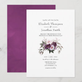 Convites Casamento Floral Profundo Velvet