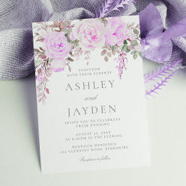 Convites Casamento Floral Purple Maravilhoso