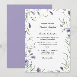 Convites Casamento Floral Purple Whimsy
