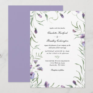 Convites Casamento Floral Purple Whimsy