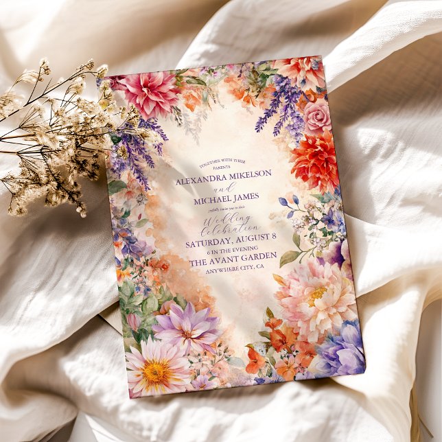 Convites Casamento Floral Real Vitoriano Boho  (Criador carregado)