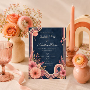Convites Casamento Floral Retro Mal-humorado