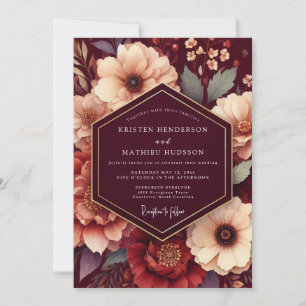 Convites Casamento Floral Rico Marrom