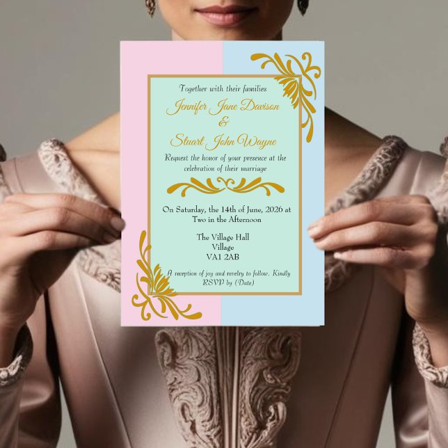 Convites Casamento Floral Rococó Romântico (Criador carregado)