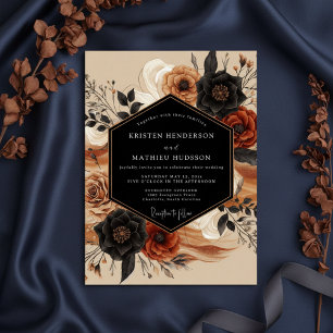 Convites Casamento Floral Romance Âmbar Moody