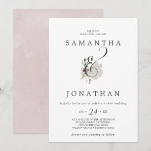 Convites Casamento Floral Romance Ampersand