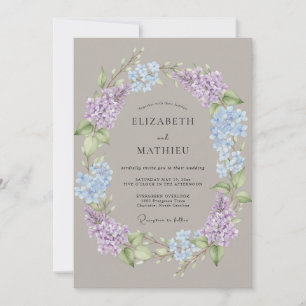 Convites Casamento Floral Romance Hortênsia Roxo