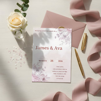 Convites Casamento Floral Romântico