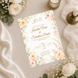 Convites Casamento Floral Romântico