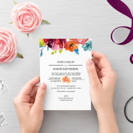 Convites Casamento floral romântico brilhante I