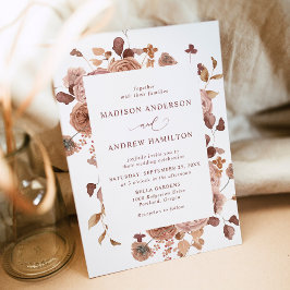 Convites Casamento Floral Romântico de Outono