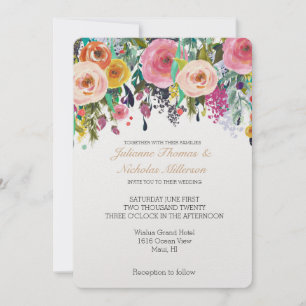 Convites Casamento Floral Romântico do Jardim