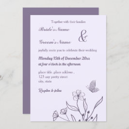 Convites Casamento floral romântico elegante