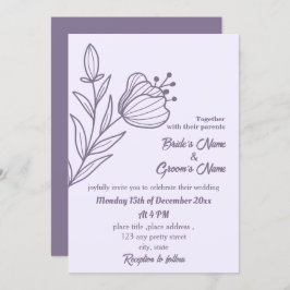 Convites Casamento floral romântico elegante