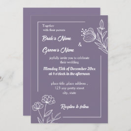 Convites Casamento floral romântico elegante